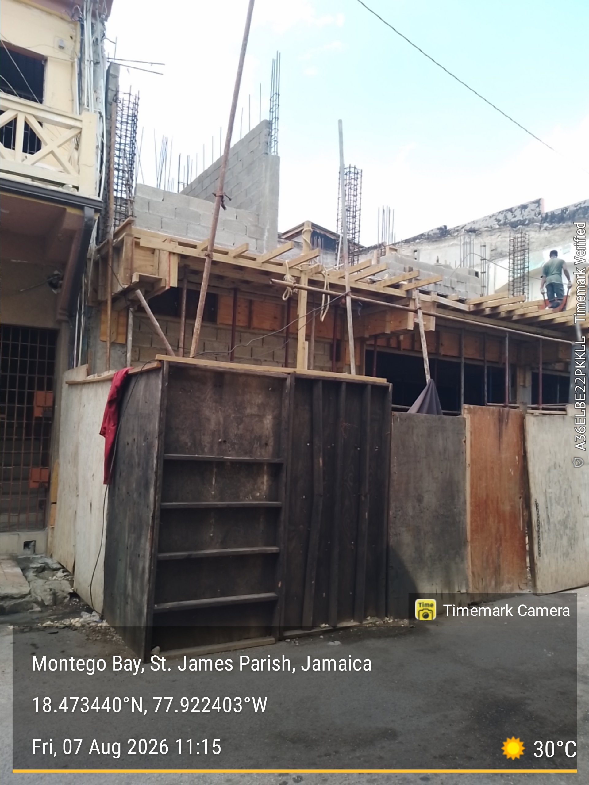 Lawrence Lane, Montego Bay — client site visit, timestamped and geotagged